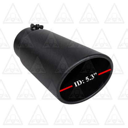 Black Powder-Coated Exhaust Tip 4.9" ID x 5.13" OD x 15" Long