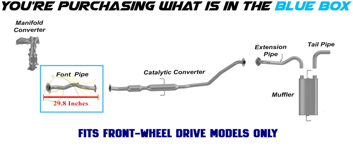 2009-2010 Pontiac Vibe 2.4L FWD Exhaust Front Pipe | Direct-Fit