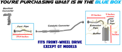 2009-2010 Pontiac Vibe 2.4L Front Pipe Extension Pipe Muffler & Tail Pipe Exhaust Kit | Direct-Fit