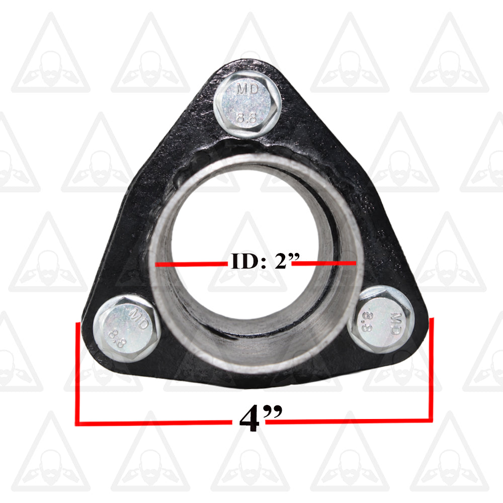 Exhaust Triangle Flange Repair Kit with Bolts & Nuts, 2" ID x 5.87" Long