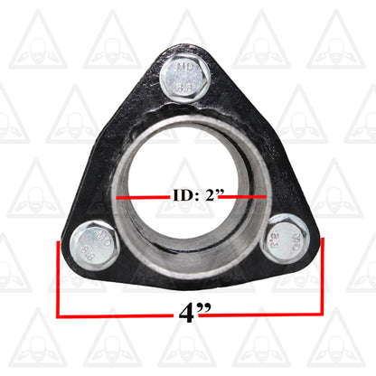 Exhaust Triangle Flange Repair Kit with Bolts & Nuts, 2" ID x 5.87" Long