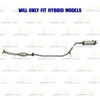 2006-2011 Honda Civic 1.3L Rear Catalytic Converter and Resonator Pipe - For Hybrid engine