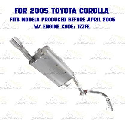 2003-2005 Toyota Corolla 1.8L Muffler Resonator Pipe Exhaust System Kit