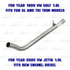 Exhaust Pipe for 1999-2006 Volkswagen Beetle & Golf and 1999-2005 Jetta 1.9L