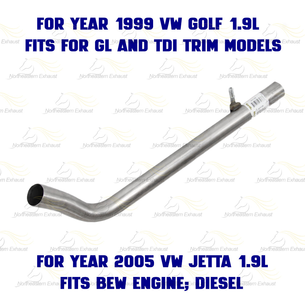 Exhaust Pipe for 1999-2006 Volkswagen Beetle & Golf and 1999-2005 Jetta 1.9L