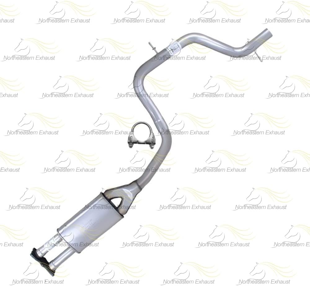 Northeastern Exhaust | Stainless Steel - Resonator Pipe with Pair of Muffler Exhaust System Kit Compatible for 2008-2010Volvo V70 3.2L | Free Clamps and Flange Gasket Included