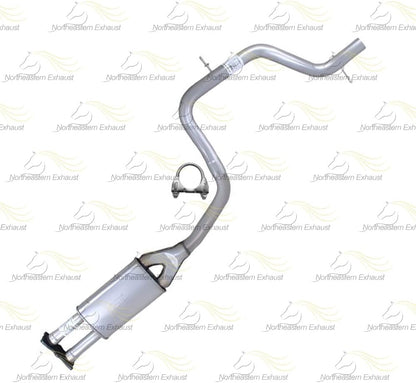 Northeastern Exhaust | Stainless Steel - Resonator Pipe with Pair of Muffler Exhaust System Kit Compatible for 2008-2010Volvo V70 3.2L | Free Clamps and Flange Gasket Included