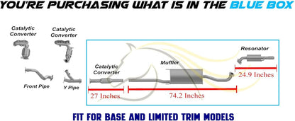 Catalytic Converter, Muffler and Resonator Pipe for 2004-2009 Toyota Highlander and Lexus RX350 3.3L 3.5L