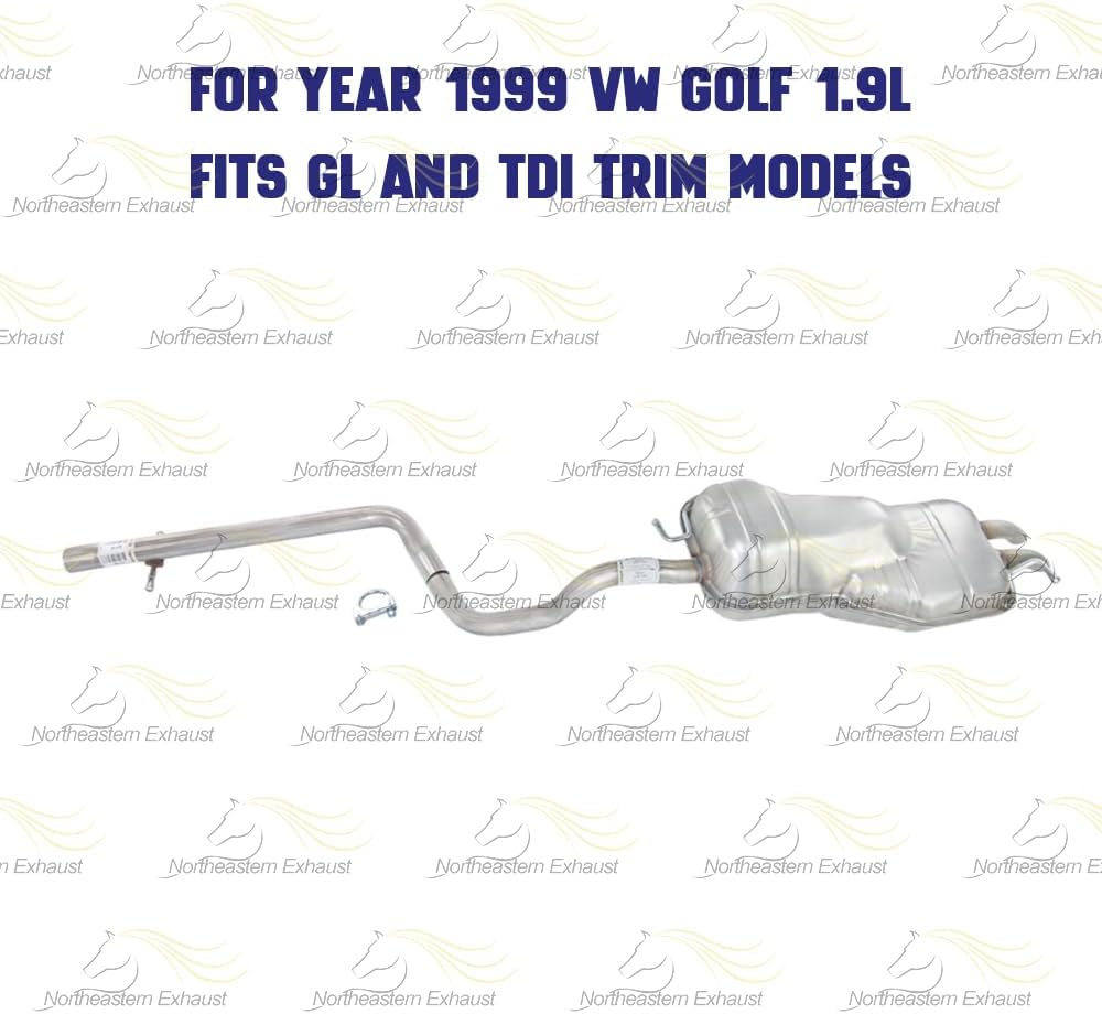 1999-2006 Volkswagen Beetle and Golf 1.9L Exhaust Intermediate Pipe and Muffler