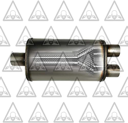1987-2002 Ford F-150, F-250 and F-350 Dual 2.5'' Mandrel-Bent Pipe with Rounded Edge Tips and Single Chamber Muffler Exhaust Kit