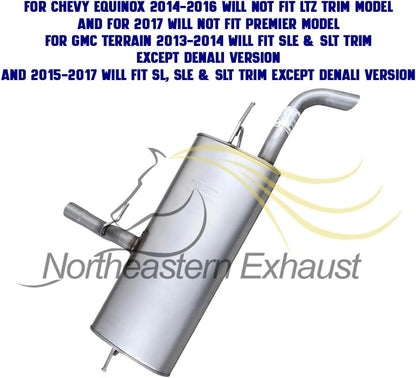 2010-2017 Chevrolet Equinox 2.4L and 2010-2017 GMC Terrain 2.4L Catalytic Converter, Intermediate Pipe, Mufflers | Won't Fit PZEV