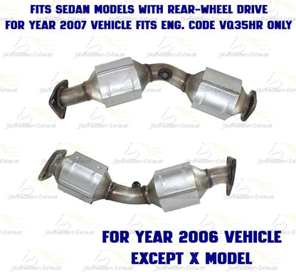 2003–2007 Infiniti G35 3.5L Pair of Exhaust Catalytic Converters with Y Pipe | EPA Approved
