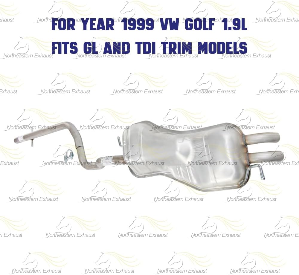 1999-2006 Volkswagen Beetle and Golf 1.9L Exhaust Intermediate Pipe and Muffler