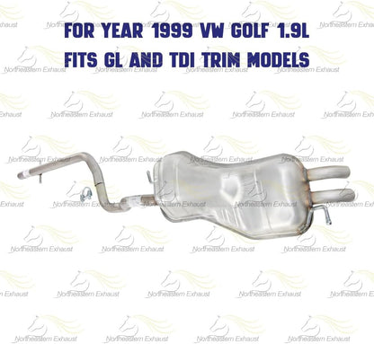 1999-2006 Volkswagen Beetle and Golf 1.9L Exhaust Intermediate Pipe and Muffler