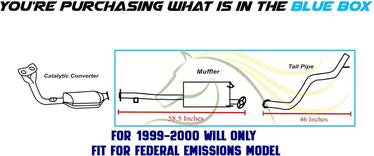 1996-2000 Toyota 4Runner 3.4L Exhaust Muffler and Tail Pipe | For vehicle with Federal Emissions