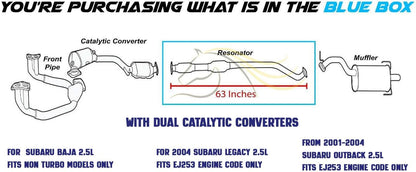 2003 Subaru Baja | 2000-2004 Subaru Legacy & Outback 2.5L Exhaust Resonator Pipe