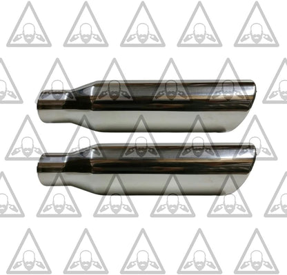 1987-2002 Ford F-150, F-250 and F-350 Dual 2.5'' Mandrel-Bent Pipe with Rounded Edge Tips and Single Chamber Muffler Exhaust Kit