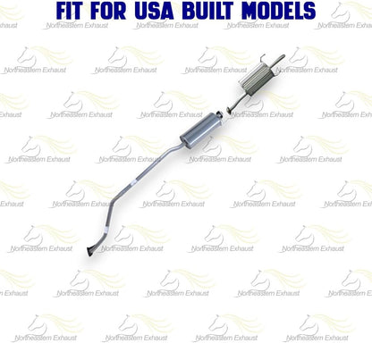 2001-2005 Honda Civic 1.7L Resonator and Muffler Exhaust
