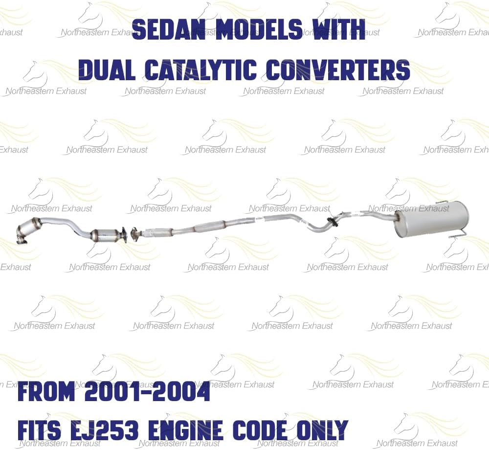 2000-2004 Subaru Legacy and Outback 2.5L Catalytic, Resonator Pipe and Muffler