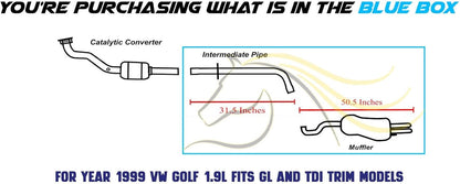 1999-2006 Volkswagen Beetle and Golf 1.9L Exhaust Intermediate Pipe and Muffler