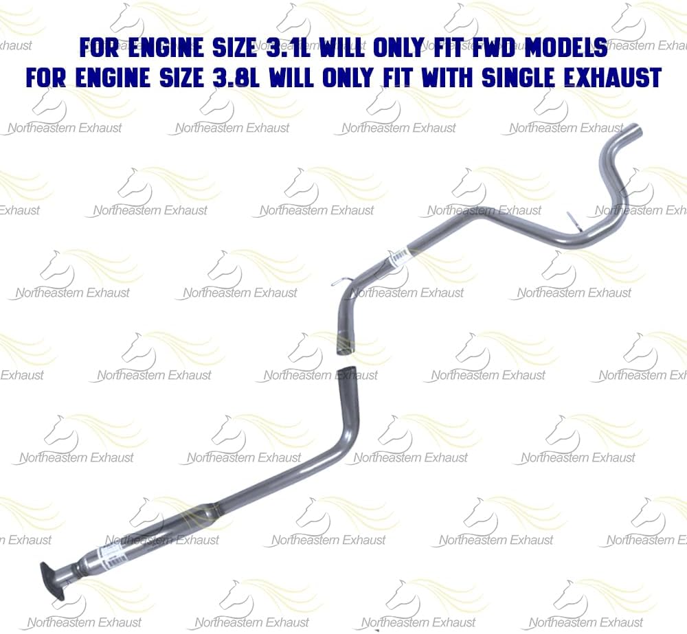 1997-2002 Pontiac Grand Prix 3.1L 3.8L Resonator Pipe and Muffler Exhaust