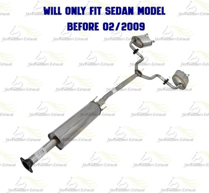 2007-2009 Nissan Altima 2.5L 3.5L Exhaust Resonator Pipe and Mufflers