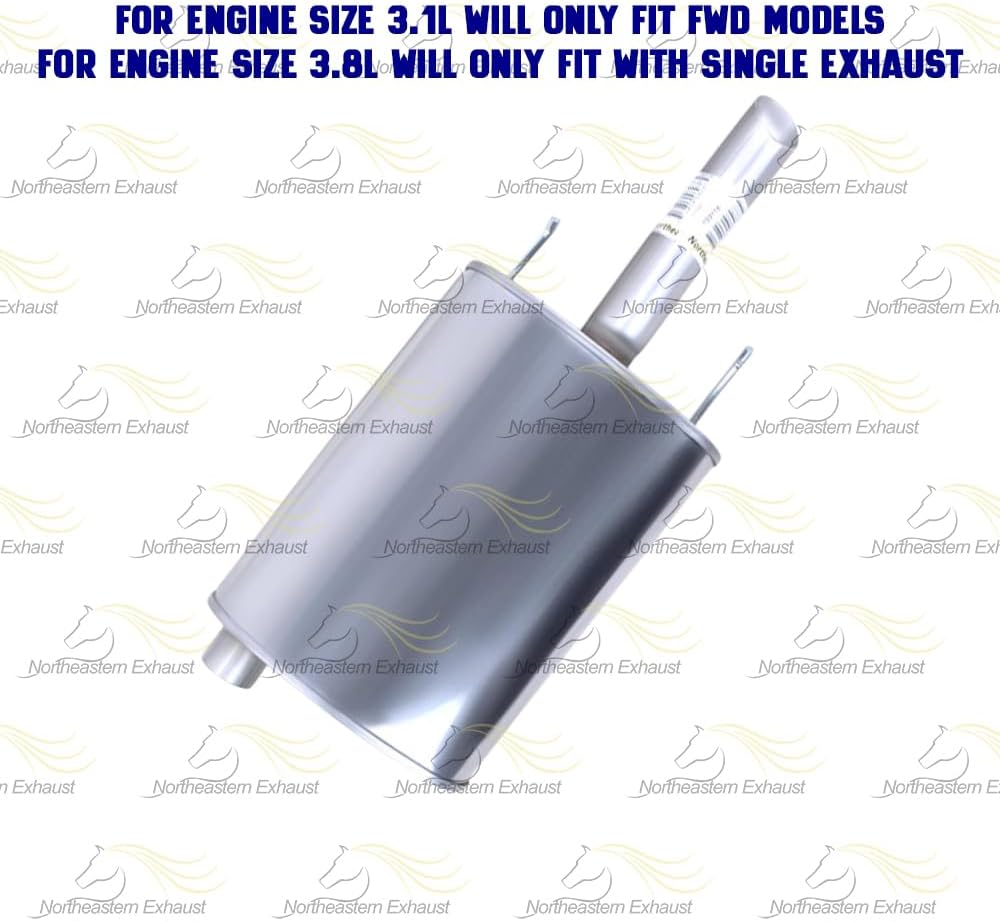 1997-2002 Pontiac Grand Prix 3.1L 3.8L Resonator Pipe and Muffler Exhaust