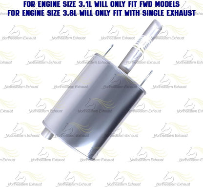 1997-2002 Pontiac Grand Prix 3.1L 3.8L Resonator Pipe and Muffler Exhaust