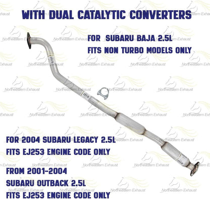 2003 Subaru Baja | 2000-2004 Subaru Legacy & Outback 2.5L Exhaust Resonator Pipe