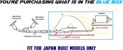 Resonator and Muffler Exhaust for 2002-2008 Toyota Camry and Solara 2.4L 3.3L