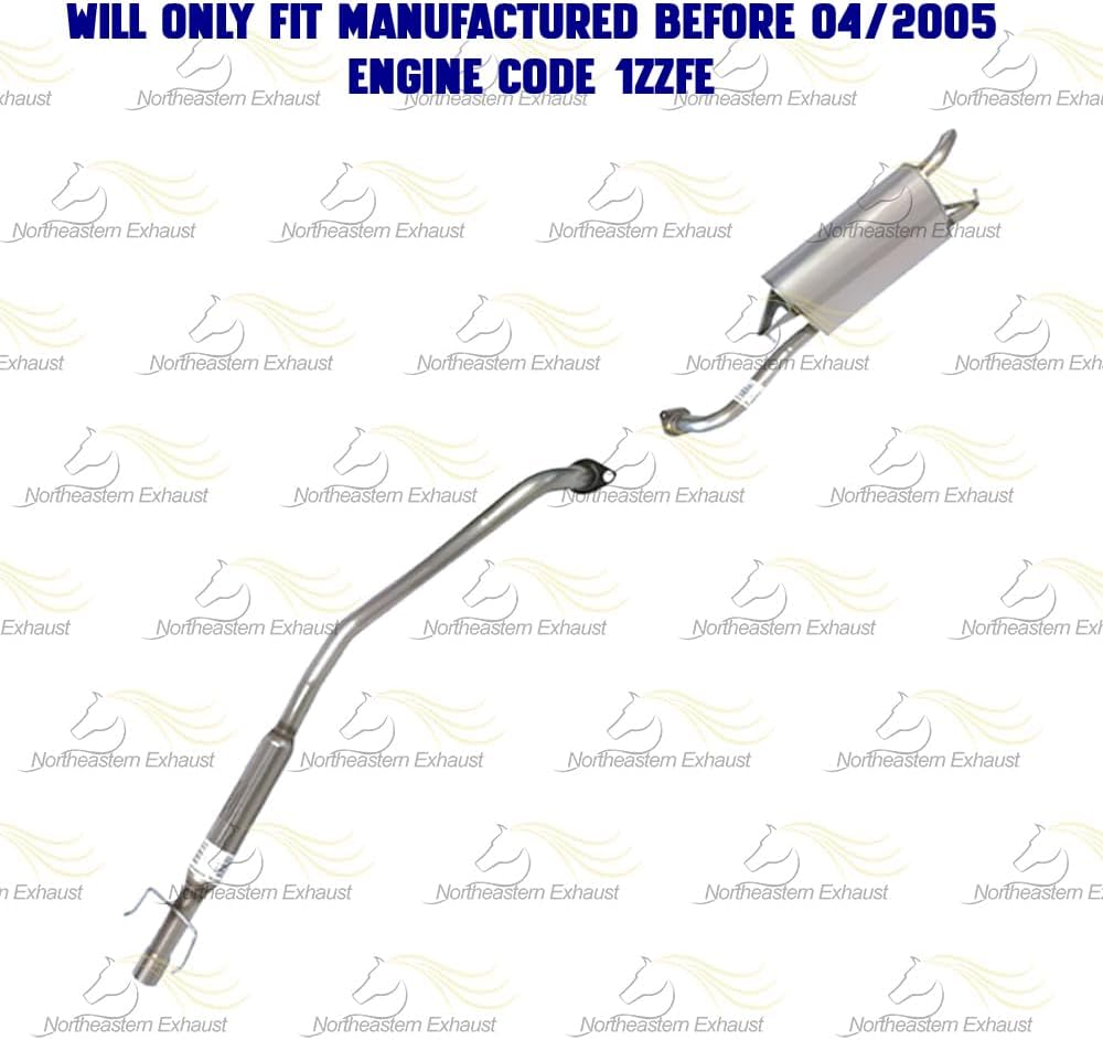 2003-2005 Toyota Corolla 1.8L Catalytic, Resonator Pipe and Muffler