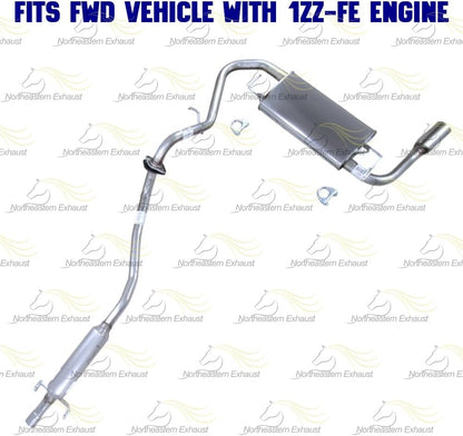 Cat-back Exhaust System Kit for 2003-2005 Toyota Matrix and Pontiac Vibe 1.8L