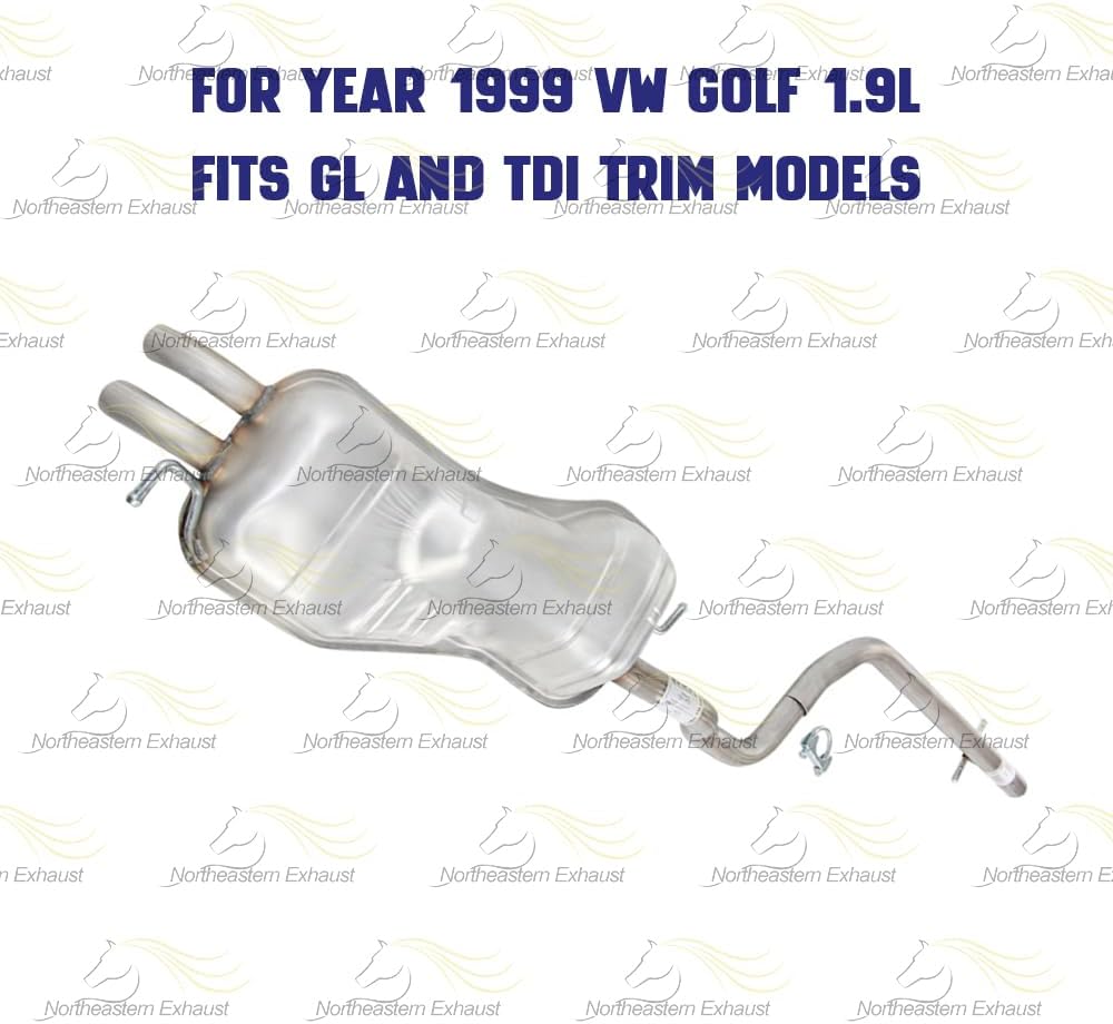 1999-2006 Volkswagen Beetle and Golf 1.9L Exhaust Intermediate Pipe and Muffler