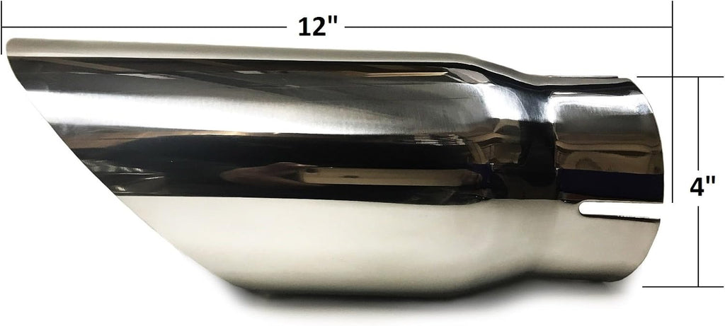 Colt Exhaust | Stainless Steel Universal Bolt-On Diesel Truck Exhaust Tip | 4" Inlet 5" Outlet 12" Long | 4" Inlet x 6" Outlet x 15" Long | 4" Inlet 7" Outlet 18" Long | Automotive Replacement Part