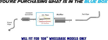 Exhaust Intermediate Pipe for 1996-2000 Chevrolet S10 2.2L | 1996-2000 GMC Sonoma 2.2L | 1996-2000 Isuzu Hombre 2.2L