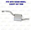 2000-2004 Ford Focus 2.0L Exhaust Resonator Pipe and Muffler