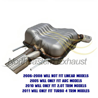2005-2008 & 2010-2011 Saab 9-3 2.0L Exhaust Resonator Pipe and Muffler