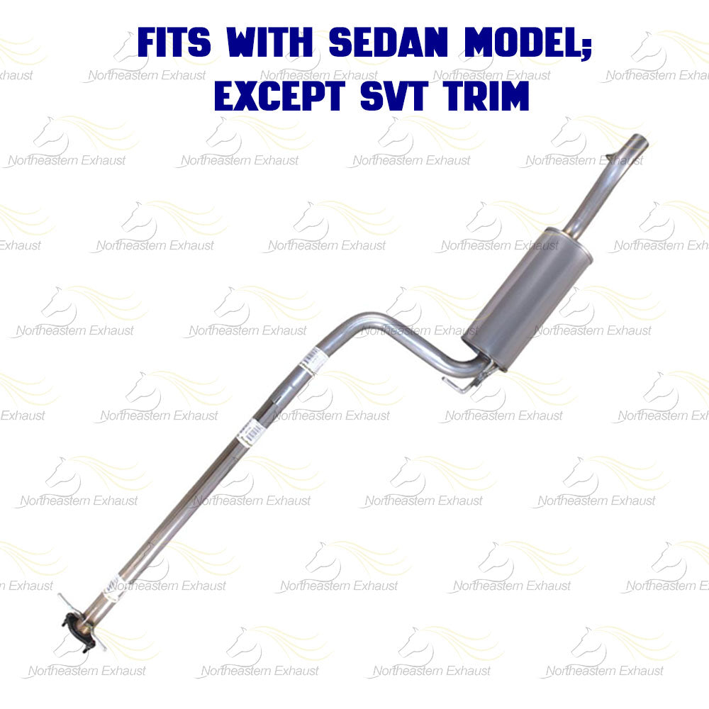 2000-2004 Ford Focus 2.0L Exhaust Resonator Pipe and Muffler
