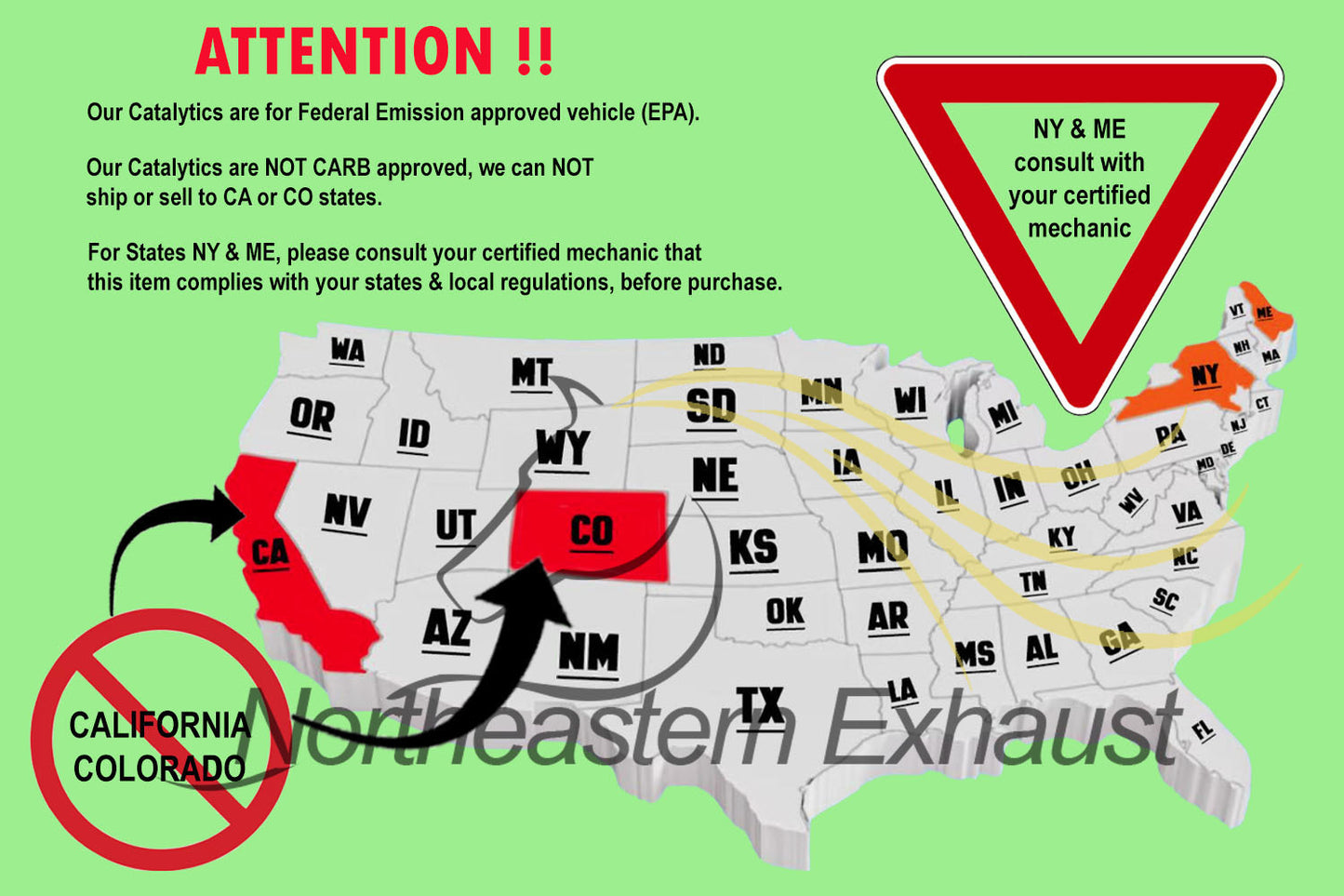 Northeastern Exhaust | EPA-Approved Direct Fit Front Catalytic Converter Compatible for Honda Element 2003-2011 2.4L | Automotive Replacement Part