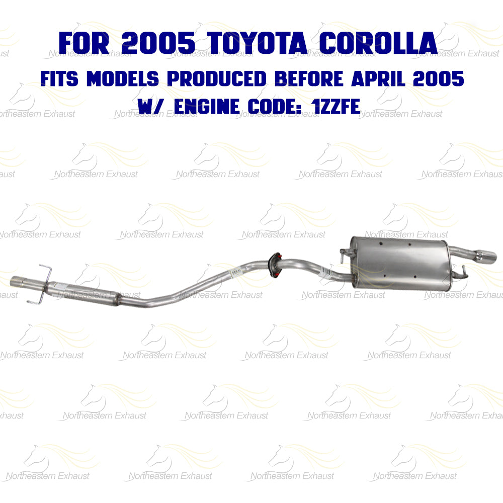 2003-2005 Toyota Corolla 1.8L Muffler Resonator Pipe Exhaust System Kit