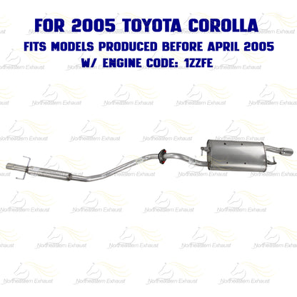 2003-2005 Toyota Corolla 1.8L Muffler Resonator Pipe Exhaust System Kit