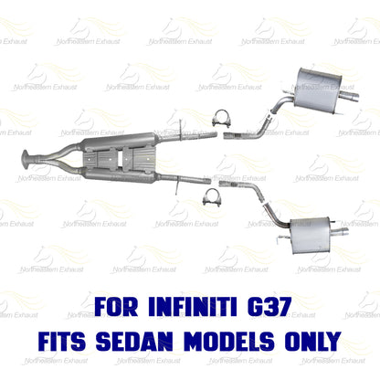 2007-2008 INFINITI G35 3.5L and 2007-2013 INFINITI G37 3.7L  Exhaust Resonator Pipe and Mufflers
