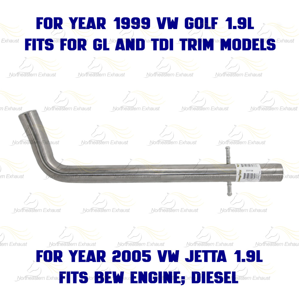 Exhaust Pipe for 1999-2006 Volkswagen Beetle & Golf and 1999-2005 Jetta 1.9L