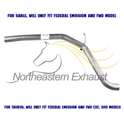 Exhaust Resonator Pipe for 2008-2009 Mercury Sable 3.5L | 2008-2012 Ford Taurus 3.5L