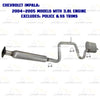 2003-2005 Chevrolet Impala and Monte Carlo 3.4L 3.8L Resonator, Intermediate Pipe and Muffler