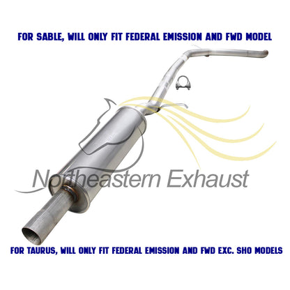 Exhaust Resonator Pipe for 2008-2009 Mercury Sable 3.5L | 2008-2012 Ford Taurus 3.5L