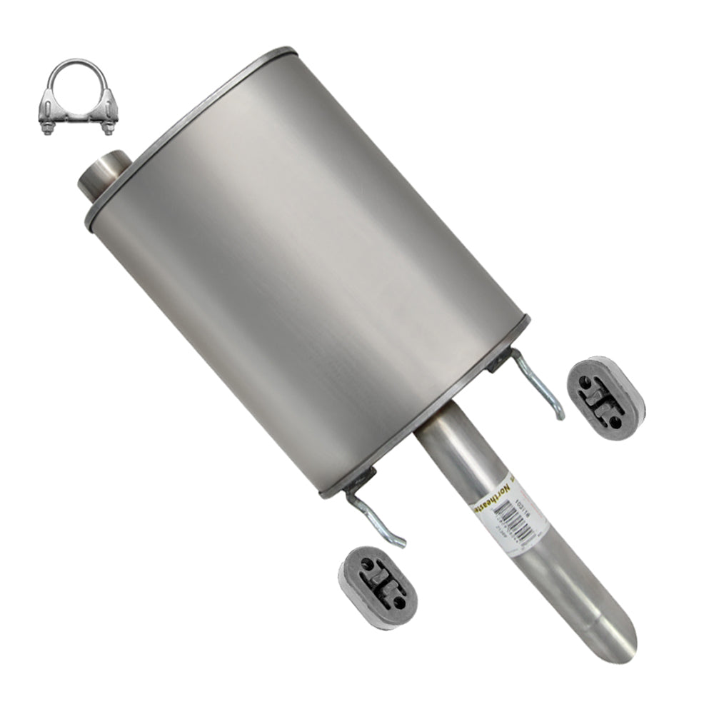 Northeastern Exhaust | Stainless Steel Exhaust Muffler Compatible for 2000-2005 Chevrolet Impala 3.4L, 3.8L | 2000-2005 Chevrolet Monte Carlo 3.4L | Free Clamp and Hangers Included