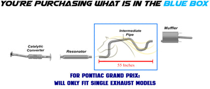 Exhaust Intermediate Pipe for 2003-2005 Chevrolet Impala 3.4L & 3.8L | 2003-2005 Monte Carlo 3.4L | 2005-2008 Pontiac Grand Prix 3.8L