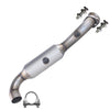 Stainless steel driver-side exhaust catalytic converter with a free clamp and bolts, compatible with Ford F-150 2015-2020 2.7L.