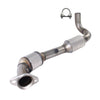 Stainless steel driver-side catalytic converter for Lincoln Mark LT 2006 5.4L with a free clamp included, displayed on a white background.